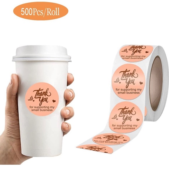 Thank You Stickers Small Business - 6 Rolls 3000 Pieces - Picture 3 of 5